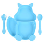 Load image into Gallery viewer, Silicone Fox Kid&#39;s Dinner Plate and Utensils
