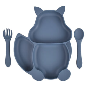 Silicone Fox Kid's Dinner Plate and Utensils