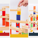 Load image into Gallery viewer, Wooden Block Stacking Marble Run

