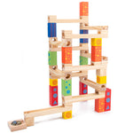 Load image into Gallery viewer, Wooden Block Stacking Marble Run
