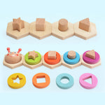 Load image into Gallery viewer, Wooden Shape Sorting Stacking Puzzle
