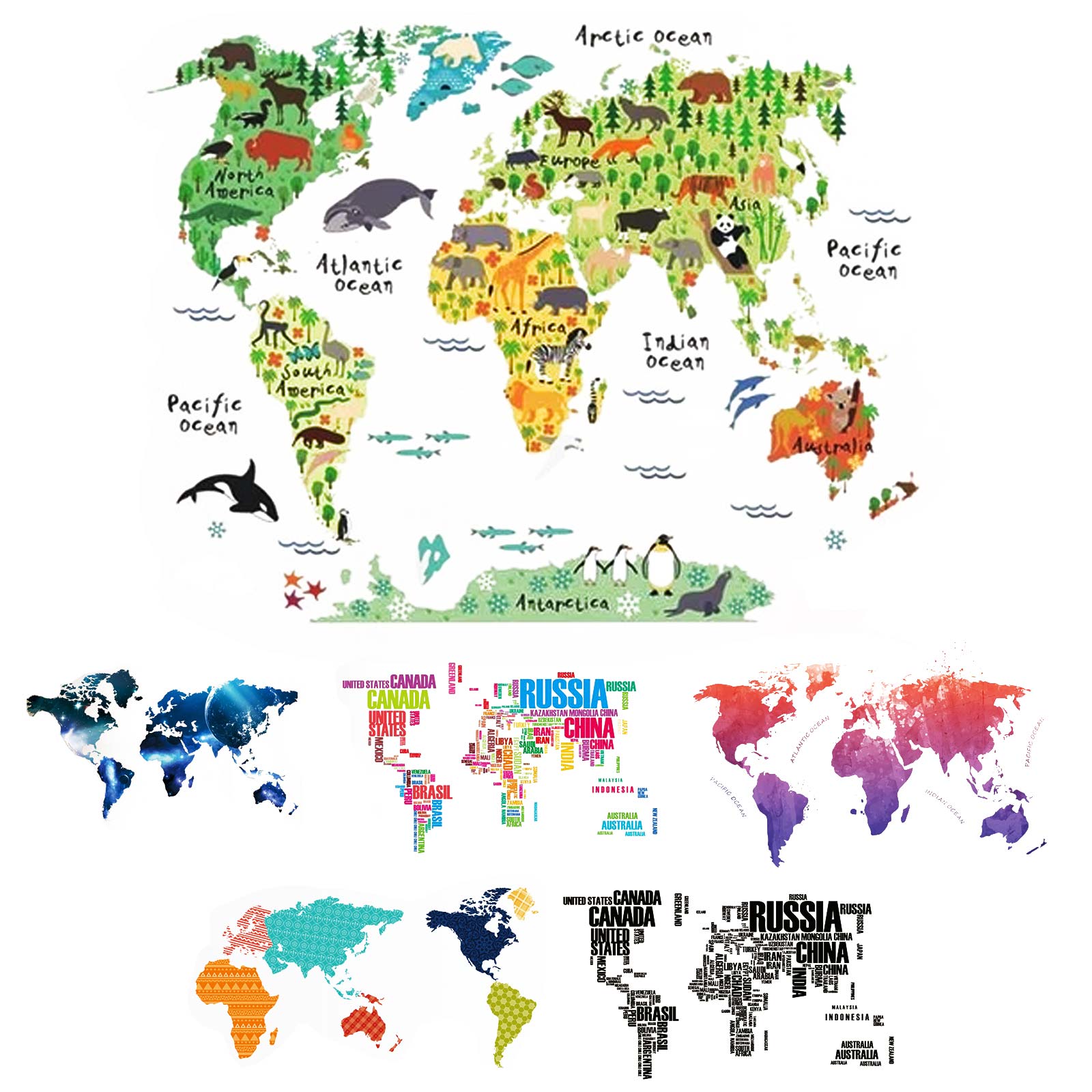 World Map  Mural